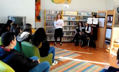Recital de poesia com violino na EB D. Dinis