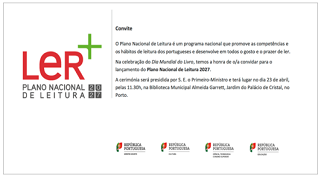 Apresentação do Plano Nacional de Leitura 2027 a 23 de abril