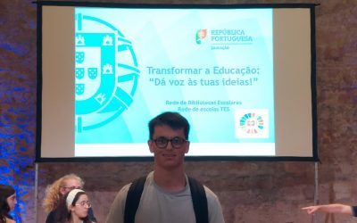 Aluno da ESDS no evento final TES/RBE TRANSFORMAR A EDUCAÇÃO